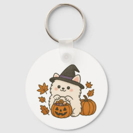 Sleutelhanger Halloween Pomeranian – Cute & Spooky Nyckelring