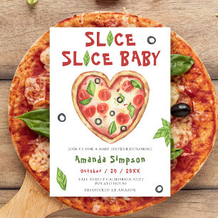 Slice, Slice Baby - Akvarell baby shower Inbjudningar