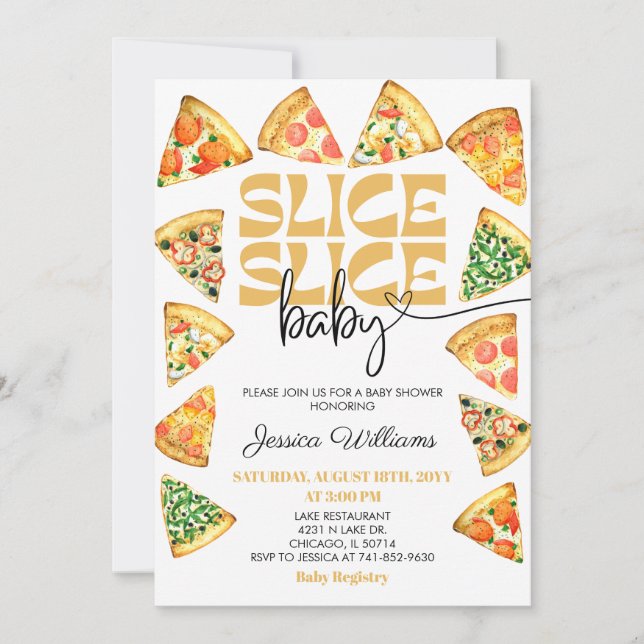 Slice Slice Baby Baby Shower Inbjudan (Framsida)