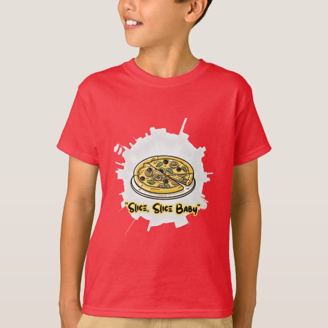 Slice, Slice Baby – Funny Pizza Lover Graphic Tee (Framsida)