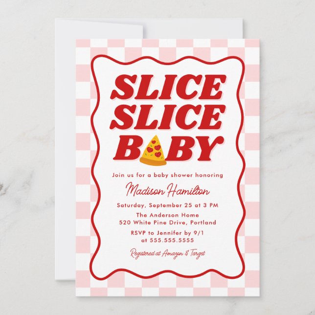 Slice Slice Baby Italian Pizza Baby Shower Inbjudningar (Framsida)