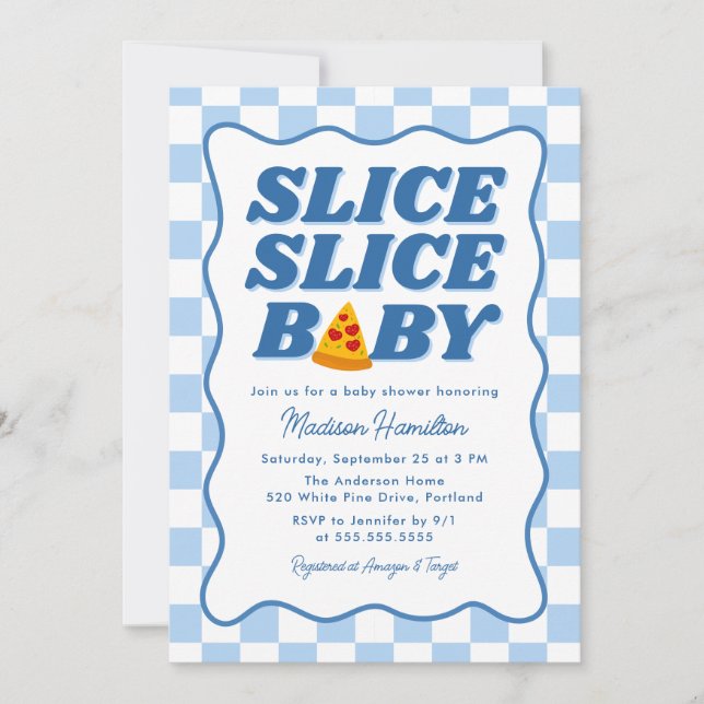 Slice Slice Baby Italian Pizza Baby Shower Inbjudningar (Framsida)