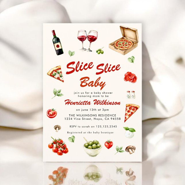 Slice Slice Baby Italiensk mat Baby Shower Inbjudningar (Skapare uppladdad)