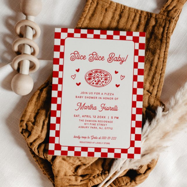 Slice Slice Baby Pizza Baby Shower Inbjudningar (Skapare uppladdad)