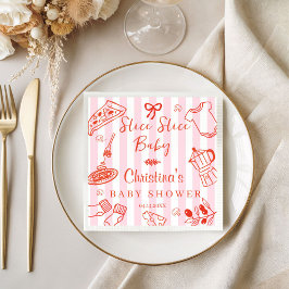Slice Slice Baby Pizza & Baby Shower Paper Napkin Pappersservett