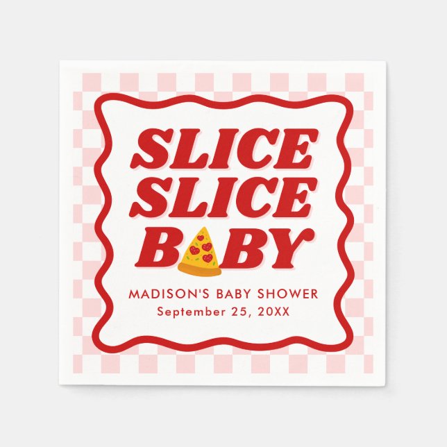 Slice Slice Baby Pizza Baby Shower Pappersservett (Framsidan)