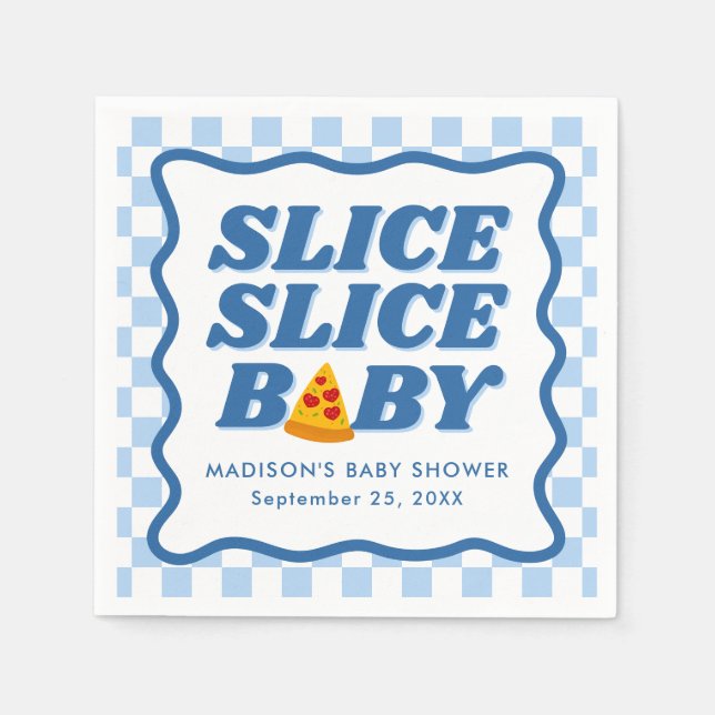 Slice Slice Baby Pizza Baby Shower Pappersservett (Framsidan)