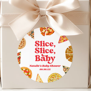 Slice, Slice, Baby! Pizza Baby Shower Runt Klistermärke