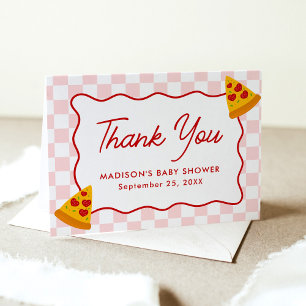 Slice Slice Baby Pizza Baby Shower Tack Kort