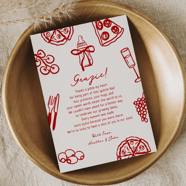 Slice Slice Baby Pizza Baby Shower Tack Kort (Skapare uppladdad)