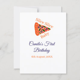 Slice Slice baby pizza brun blå 1-årsdag  Vykort
