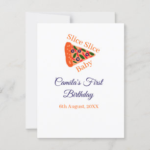 Slice Slice baby pizza brun blå 1-årsdag Vykort
