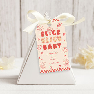 Slice Slice Baby Pizza Handritad Baby Shower Presentetikett