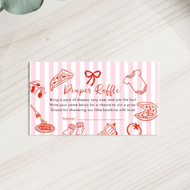 Slice Slice Baby Shower Blöja-Raffle Tilläggskort (Slice slice Pizza Baby Shower diaper raffle card)