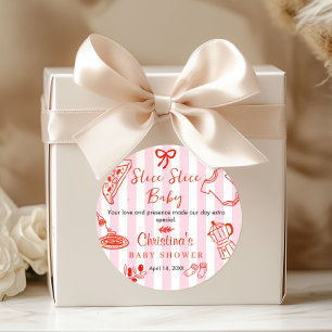Slice Slice Baby Shower Tack  Runt Klistermärke