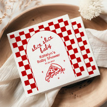 Slice Slice Baby Tema Pizza Baby Shower Servetter