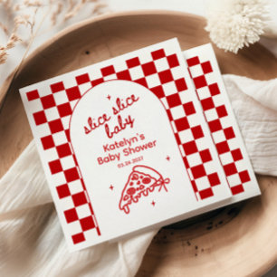 Slice Slice Baby Tema Pizza Baby Shower Servetter