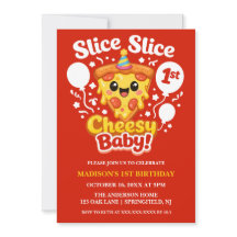 Slice Slice Cheesy Baby Pizza 1-års födelsedagsfot