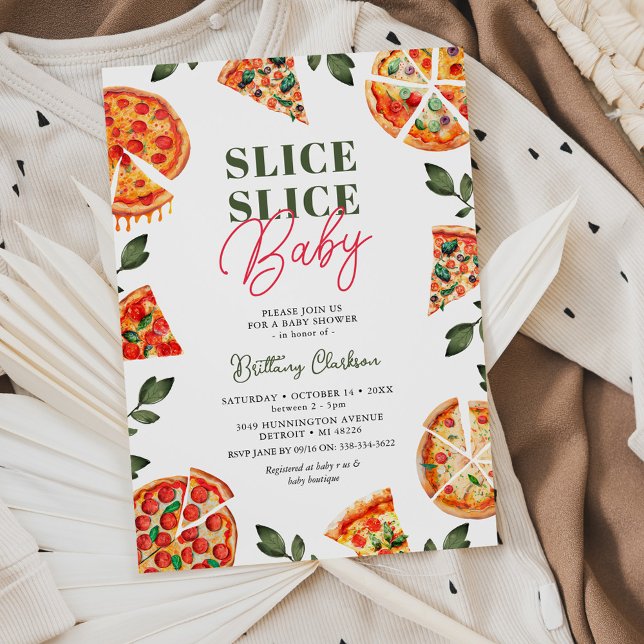 Slice Slice Pizza Babyfirande Inbjudningar (Skapare uppladdad)
