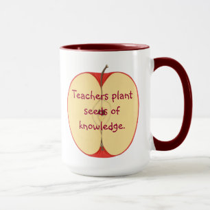 Sliced Apple Teacher Plant Seeds of Knowledge Mugg