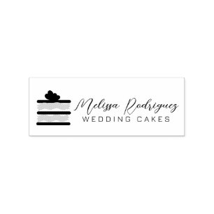 Sliced Cake Baker Wedding Script Logo Stämpel