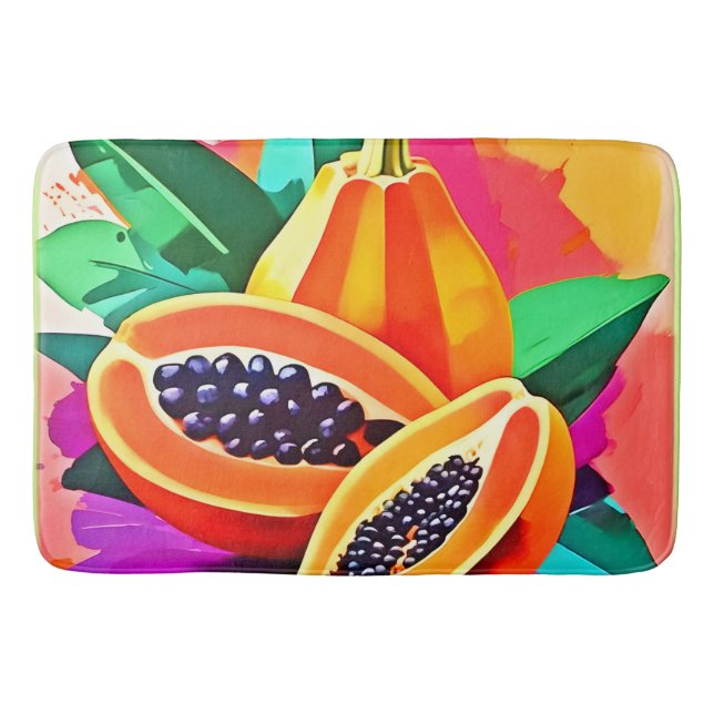 Sliced Papaya Popkonst Badrumsmatta (Framsidan)