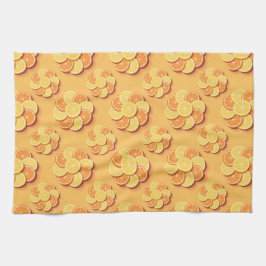 Slices of lemons and oranges kökshandduk