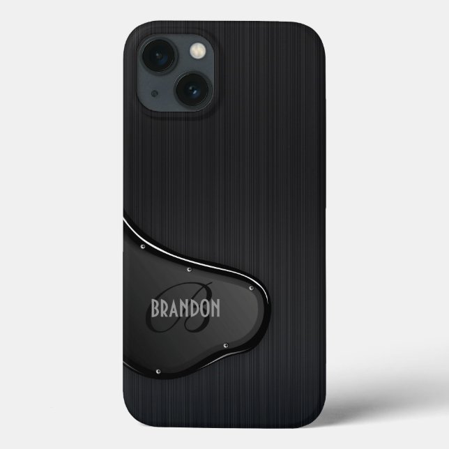 Slick Black Metallic Struktur Monogram (Baksida)