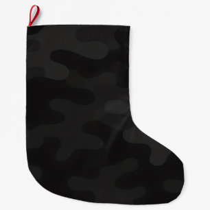 Slick Camouflage Mörkt Svart Koltoner Modernt Stor Julstrumpa