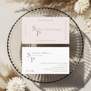 Slick Chic Minimal Elegant Butik Monogram Logotyp Visitkort