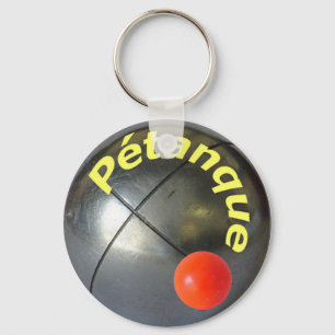 Slick formgivning av ett stål Petanque boll Nyckelring