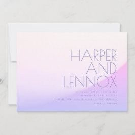 Slick Ombre Gradient Lila Mist Tropical Bröllop Inbjudningar