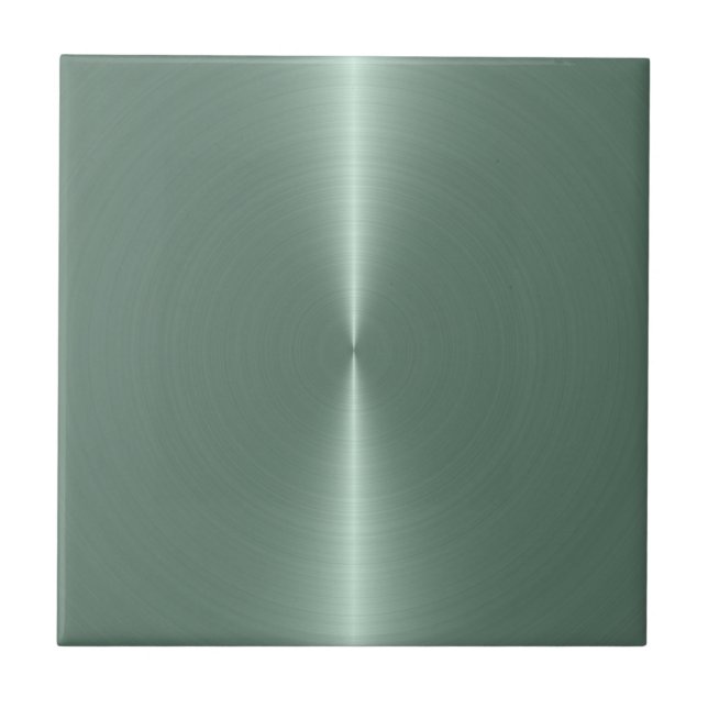 Slick Pastellkrita Grönt Stainless Steel-utseende Kakelplatta (Framsidan)