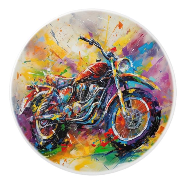 Slick Rainbow Motorcykel Dirt Bike Biker Knopp (Framsidan)