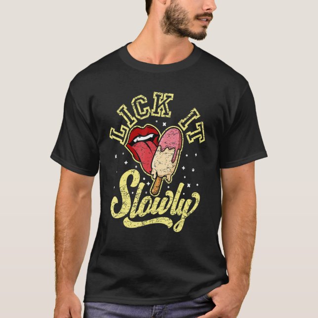 Slicka det långsamt i Kärlek Popsicle Humor Workou T Shirt (Framsida)