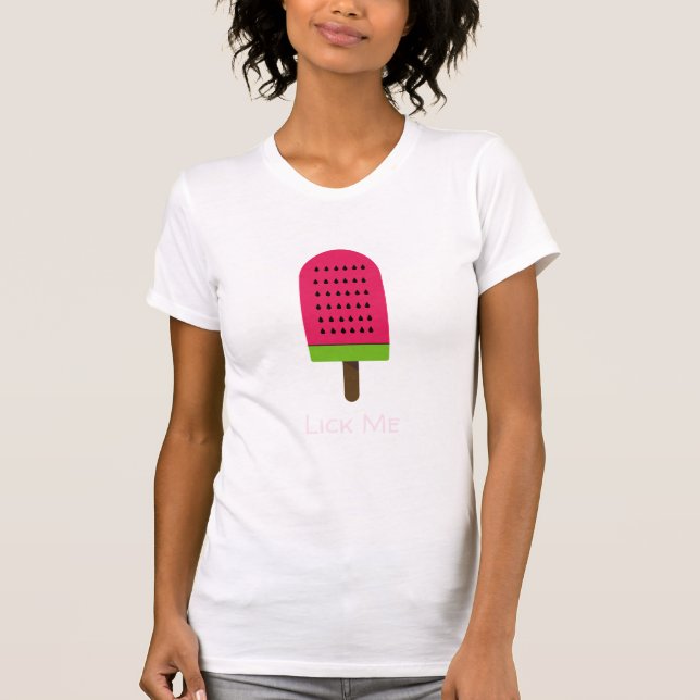 Slicka Me Pop Art popsicle Vattenmelon Frustkonst T Shirt (Framsida)