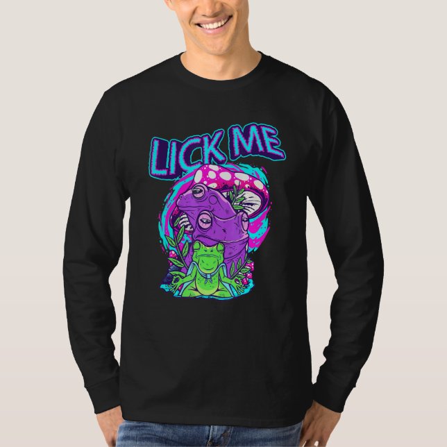 Slicka Me Trippy Frog Psychedelic EDM Rave Psytran T Shirt (Framsida)