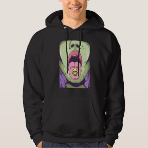 Slicka mig gå Tunga med Skull Pill Emo Punk Gothi Hoodie