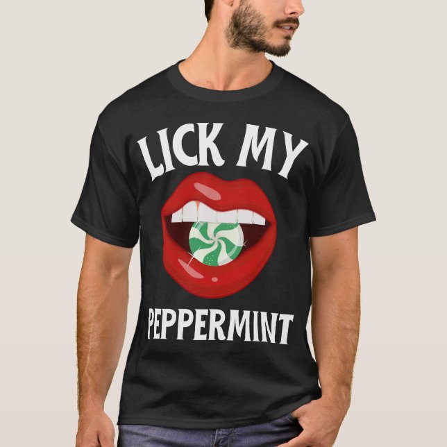 Slicka min peppermynt, ugga julsötare t shirt (Framsida)