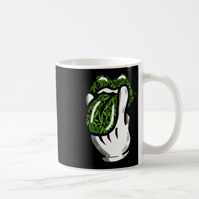 Slicka Rökpipett Ogräs Löv i Mönster Kaffemugg (Höger)