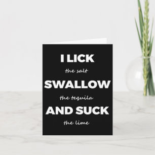 Slicka Salt Svälj Tequila Salt Lime Funny Dirty Jo Kort