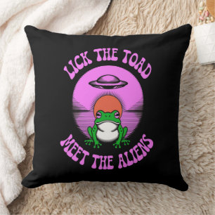 Slicka Toad Meet Alien - Lustigt UFO Frog Kudde