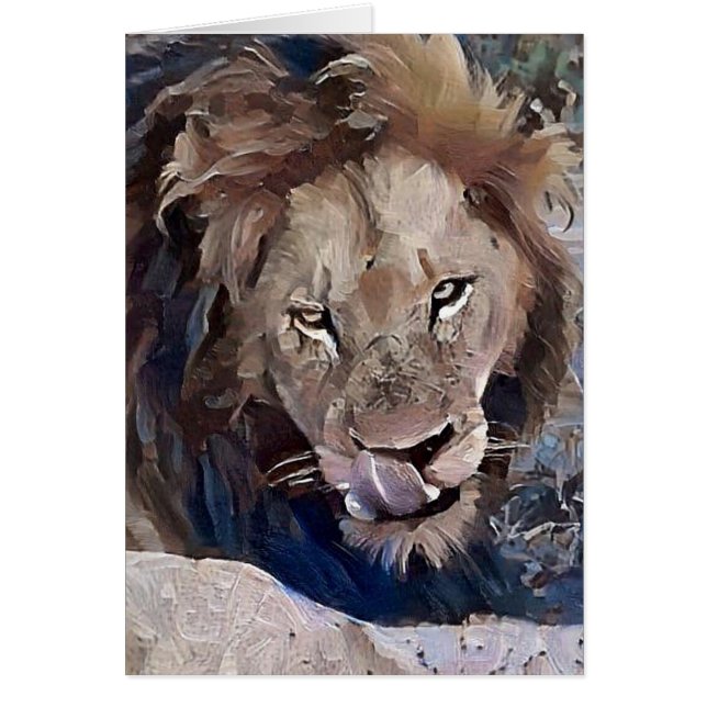 Slickar Lejon Hälsningskort (Framsidan)