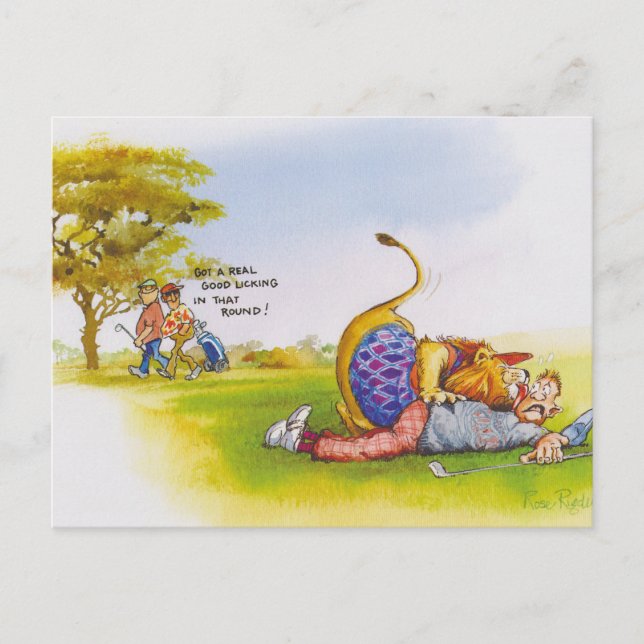 Slickar lejon vykort (Framsida)