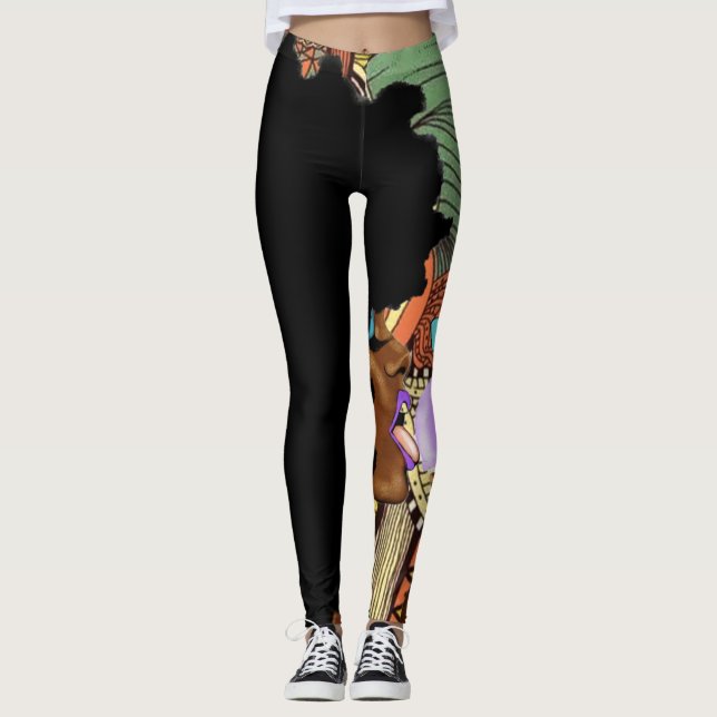 Slickat Remix damasker Leggings (Framsida)