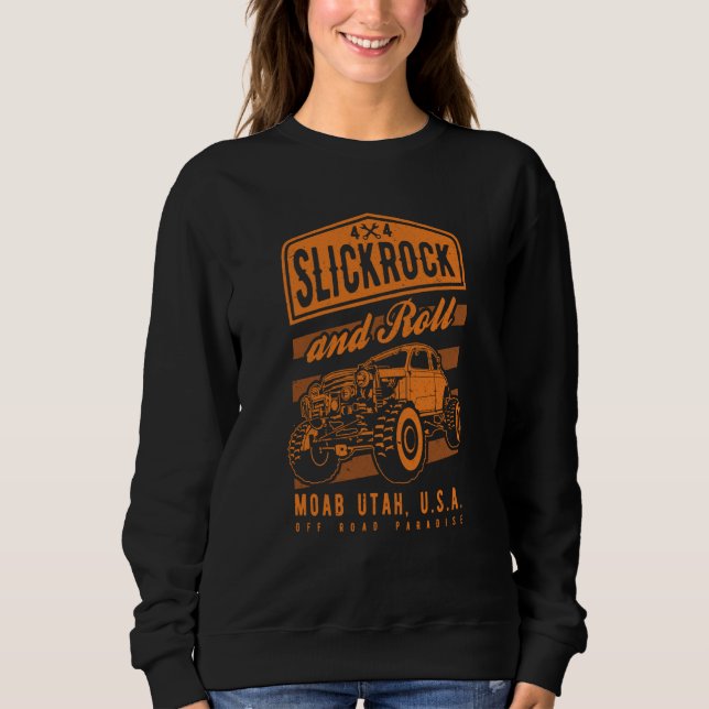 Slickrock and Roll Moab Utah Offroad Rock Crawler  T Shirt (Framsida)