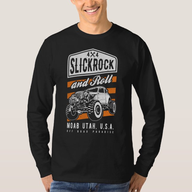 Slickrock and Roll Moab Utah Offroad Rock Crawler  T Shirt (Framsida)