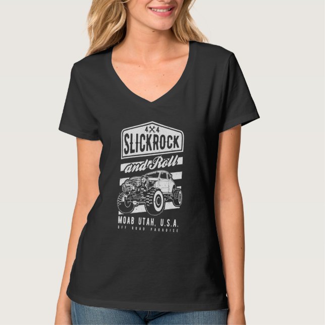 Slickrock and Roll Moab Utah Offroad Rock Crawler  T Shirt (Framsida)