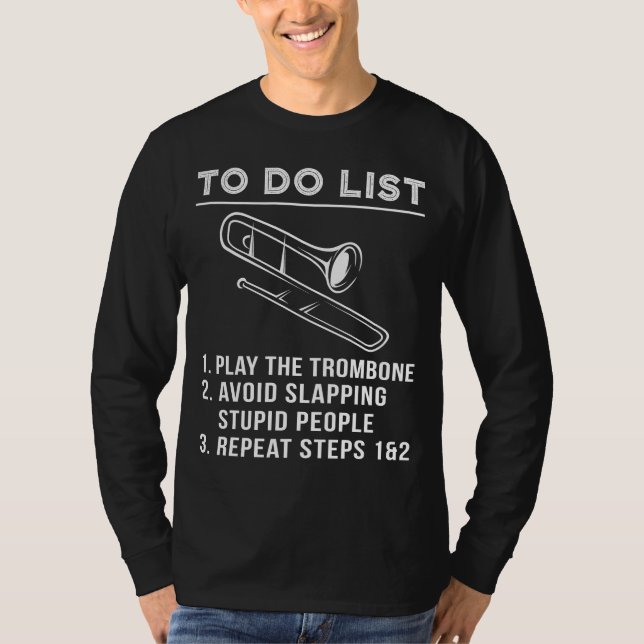 Slide & Chuckle - Superskoj To-Do Trombone Tee for (Framsida)