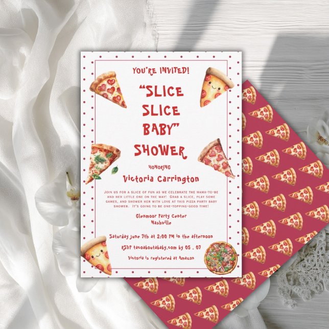 Slide Slice Baby Cute Baby Shower Inbjudningar (Skapare uppladdad)